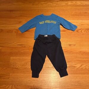 Baby GAP Kids Navy Jogger Pants and Long Sleeve Shirt. Size XL 18-24 M